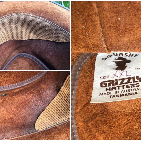 Grizzly Hatters Oiled Leather Australian Bush Hat , Outback Hat Size XXL - Picture 10 of 10